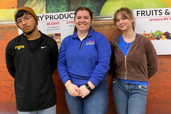Students at food bank